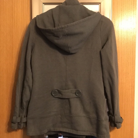 Cute grey double button hooded coat - Glimmer M - Picture 4 of 7